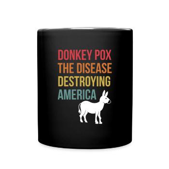 Donkey Pox America Flag Shirt - Full Colour Mug - black - Front