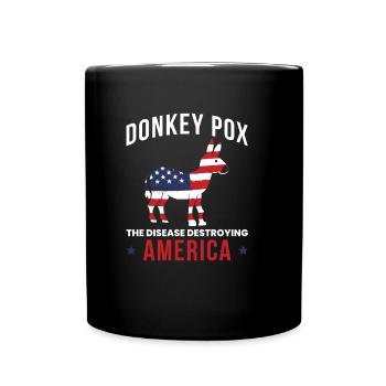 Donkey Pox America Flag Shirt - Full Colour Mug - black - Front