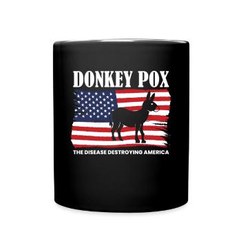 Donkey Pox America Flag Shirt - Full Colour Mug - black - Front