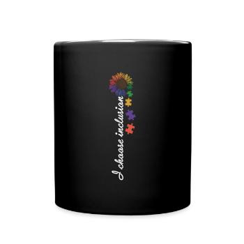 I Choose Inclusion Autism Shirt Gift - Full Colour Mug - black - Front