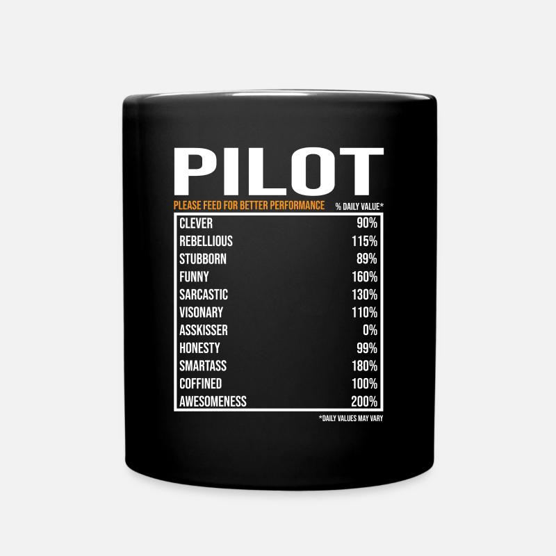 Pilot tageswerte Lustiger Pilot - Tasse einfarbig - Schwarz