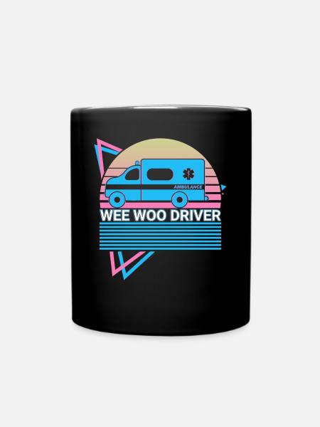 Wee Woo Driver Krankenwagenfahrer Retro - Tasse einfarbig - Schwarz