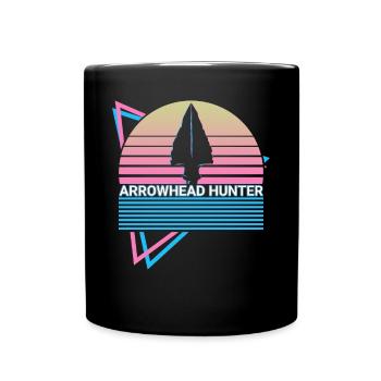 Pfeilspitze Jäger Retro - Tasse einfarbig - Schwarz - Vorne