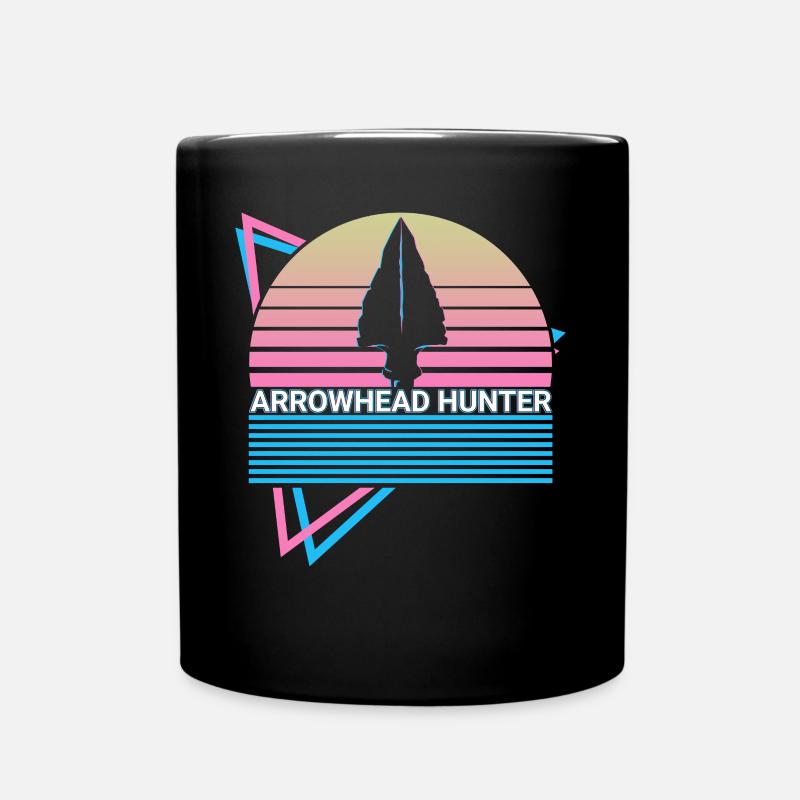Pfeilspitze Jäger Retro - Tasse einfarbig - Schwarz