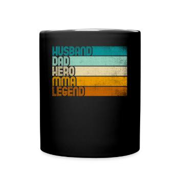 Retro Husband Dad Hero MMA Legend - Tasse einfarbig - Schwarz - Vorne