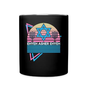 Ehyeh asher ehyeh Hebräische Phrase Ich bin, der i - Tasse einfarbig - Schwarz - Vorne