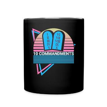 10 Gebote Christliches Christentum Retro - Tasse einfarbig - Schwarz - Vorne