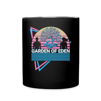 Garden of Eden Adam and Eve Christian - Full Colour Mug - black - Front