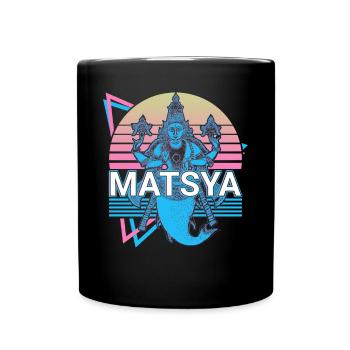 Matsya Mythologie Hindoue Rétro - Mug uni - noir - Devant