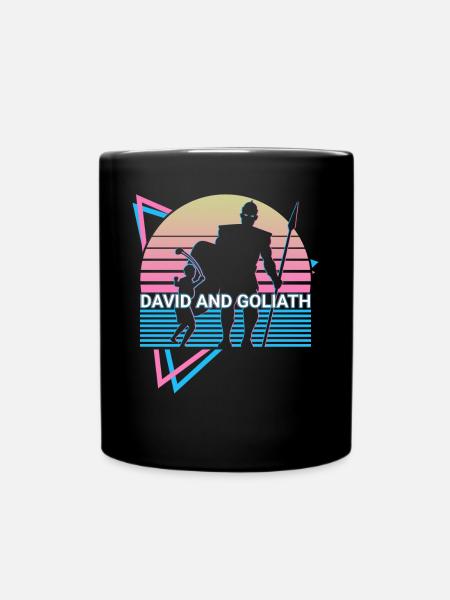 David et Goliath Christianisme Rétro - Mug uni - noir
