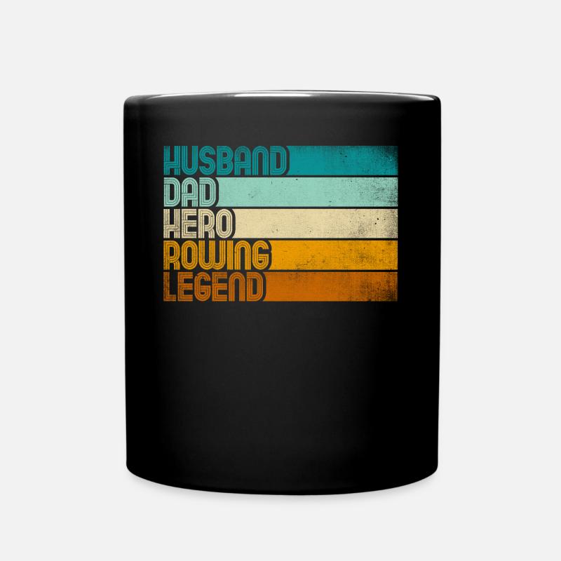 Retro Husband Dad Hero Rowing Legend - Tasse einfarbig - Schwarz