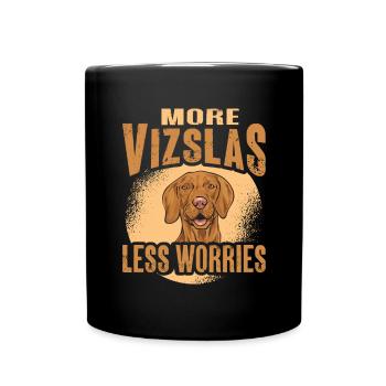 Vizsla Plus Vizslas moins de soucis - Mug uni - noir - Devant