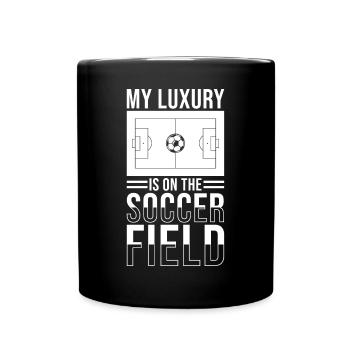 Fußball Fußballer Spruch Fußballplatz - Tasse einfarbig - Schwarz - Vorne