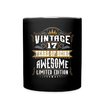 17 Years Of Being Awesome 17 Birthday 17 Years - Full Colour Mug - black - Front