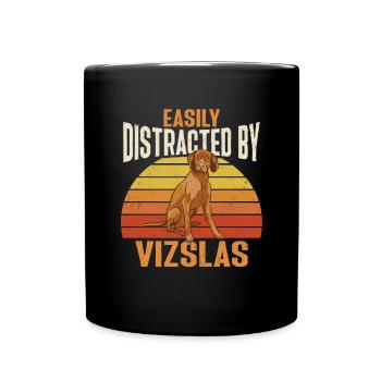 Vizsla est facilement distrait par Vizslas - Mug uni - noir - Devant