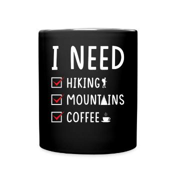 Hiking Mountains Coffee - Full Colour Mug - black - Front