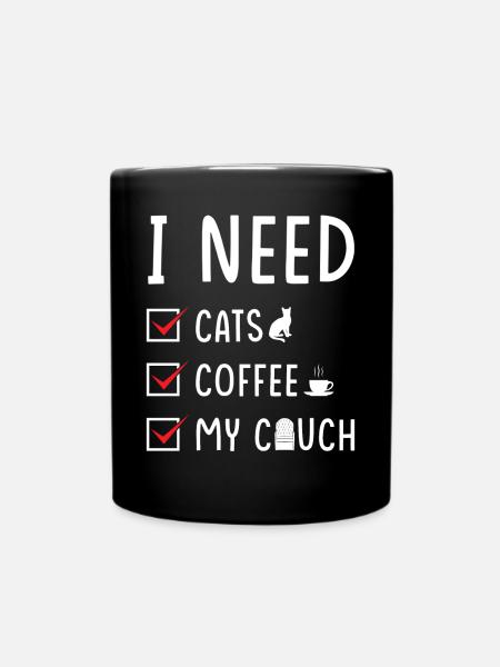 canapé café chat - Mug uni - noir
