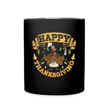 Happy thanksgiving - Full Colour Mug - black - Front