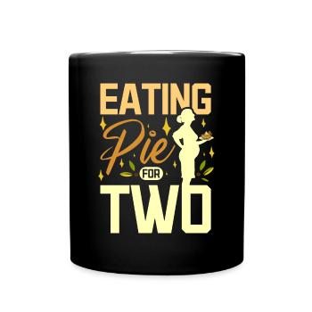 Manger de la tarte pour deux - Mug uni - noir - Devant