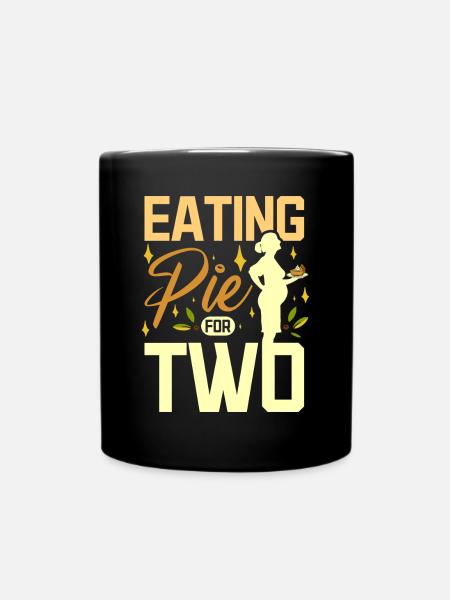 Eating pie for two - Tasse einfarbig - Schwarz