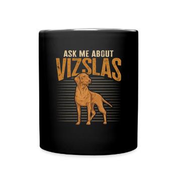 Posez-moi des questions sur vizsla hongroise de Vizsla - Mug uni - noir - Devant