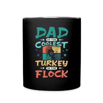 Papa de la dinde la plus cool du troupeau - Mug uni - noir - Devant