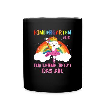 Kindergarten Ade Ich lerne ABC - Tasse einfarbig - Schwarz - Vorne