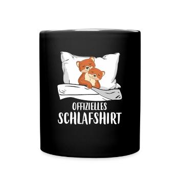 Offizielles Schlafshirt Wiesel Frettchen - Tasse einfarbig - Schwarz - Vorne