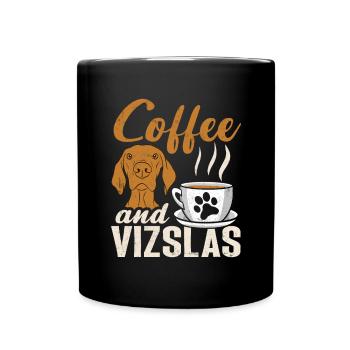 Café et Vizslas Vizsla hongrois - Mug uni - noir - Devant