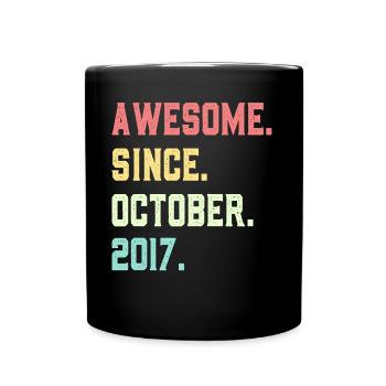 Génial depuis octobre 2017 - Mug uni - noir - Devant