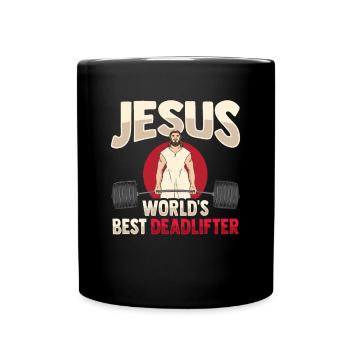 Jesus Weightlifter - Full Colour Mug - black - Front