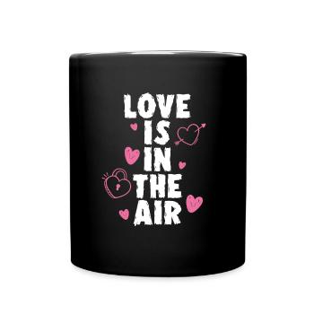 Rosa Liebe Liegt In Der Luft - Tasse einfarbig - Schwarz - Vorne