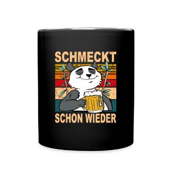 Schmeckt schon wieder Bier Biertrinker Sauf Spruch - Tasse einfarbig - Schwarz - Vorne