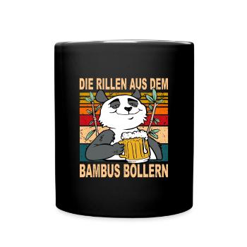 Die Rillen aus dem Bambus Böllern Trinkspruch - Tasse einfarbig - Schwarz - Vorne