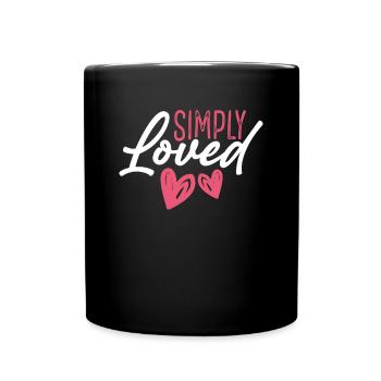 Simply Beloved Hearts - Full Colour Mug - black - Front