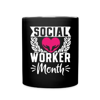 Mois du travail social à l’école Cœur - Mug uni - noir - Devant
