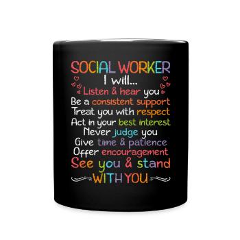 School Social Work Month Crayon - Tasse einfarbig - Schwarz - Vorne