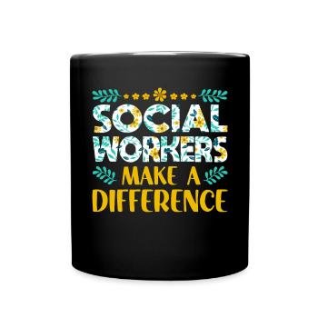 School Social Work Month Flowers - Full Colour Mug - black - Front
