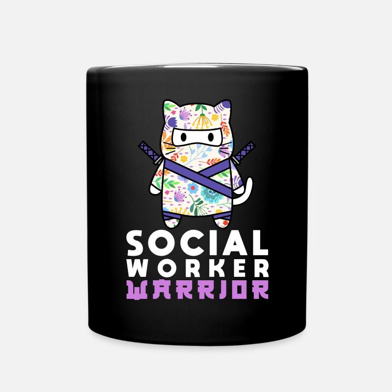 School Social Work Month Cat - Tasse einfarbig - Schwarz