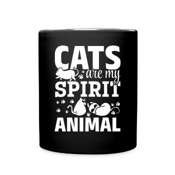 Les chats sont mon animal d’âme que j’aime les chats doux - Mug uni - noir - Devant