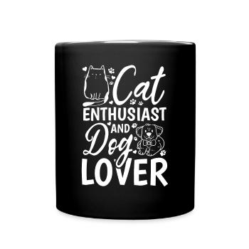 Katzenliebhaber und Hundeliebhaber - Tasse einfarbig - Schwarz - Vorne