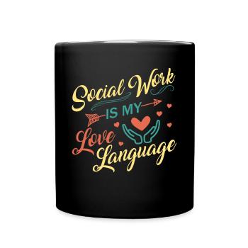 School Social Work Month Hands - Full Colour Mug - black - Front