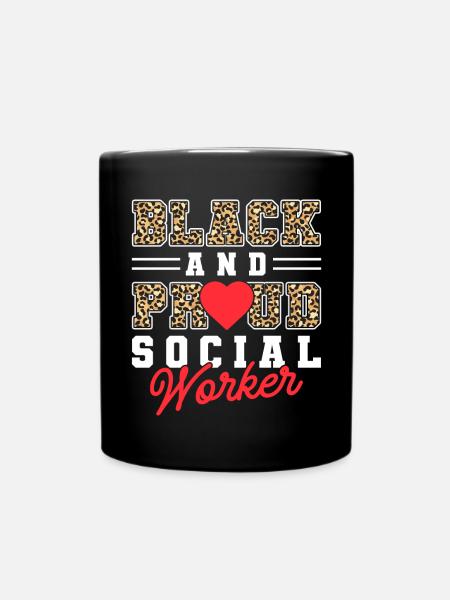 School Social Work Month Leopard - Tasse einfarbig - Schwarz