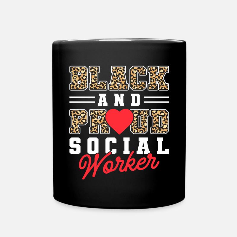 School Social Work Month Leopard - Tasse einfarbig - Schwarz