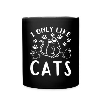 Cat owner Cute cat lover I like - Full Colour Mug - black - Front