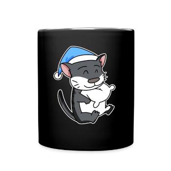 Chat Cat Race Norwegian Forest Cat - Mug uni - noir - Devant