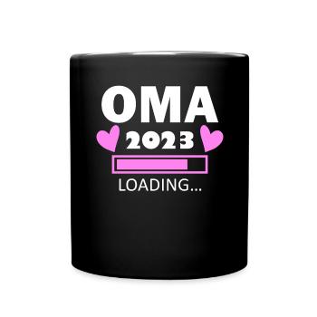 Oma 2023 - Werdende Oma 2023 - Tasse einfarbig - Schwarz - Vorne