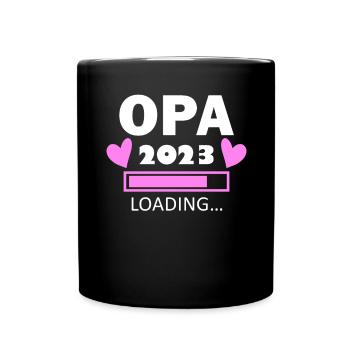 Opa 2023 loading - Opa werden - Bald Opa - Tasse einfarbig - Schwarz - Vorne
