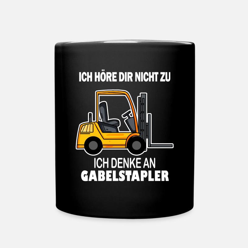 Staplerfahrer Gabelstapler Stapler - Tasse einfarbig - Schwarz