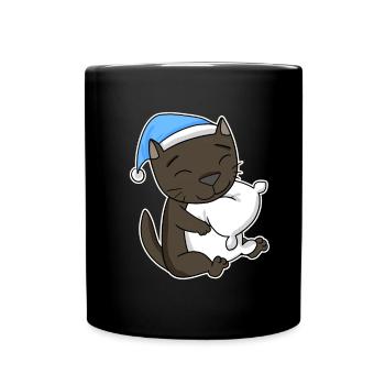Katze Katzenrasse Havana - Tasse einfarbig - Schwarz - Vorne